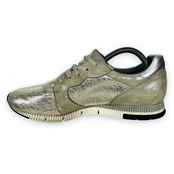 Paul Green Echt Leder Metallic Silver Low Top Casual Sneakers Women's 5 - Picture 7 of 12